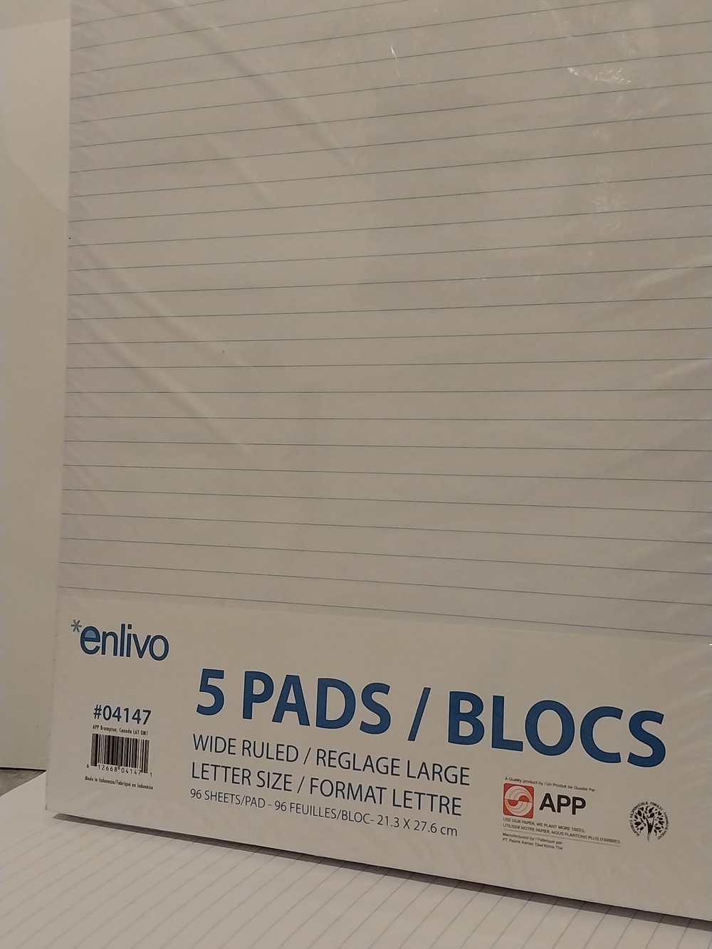 White Wide Ruled Tablet 5-Pad Pack